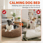 Pet Dog Bed Bedding Warm Plush Round Soft Dog Nest Light Coffee XXL 120cm