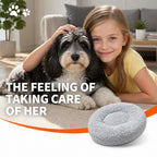 Pet Dog Bed Bedding Warm Plush Round Comfortable Dog Nest Light Grey Large 90cm Large