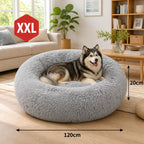 Pet Dog Bedding Warm Plush Round Comfortable Nest Comfy Sleep Kennel XXL