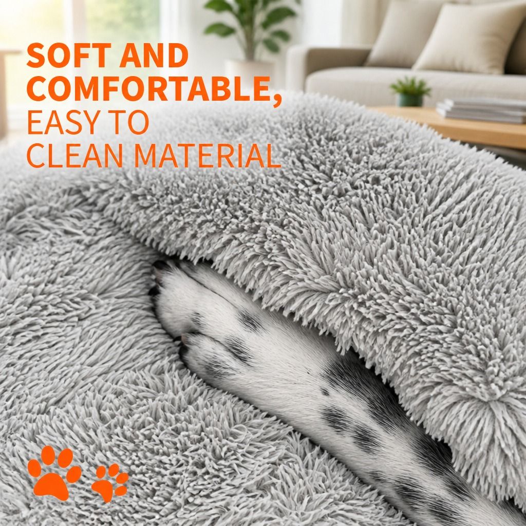 Pet Dog Bedding Warm Plush Round Comfortable Nest Comfy Sleep Kennel XXL