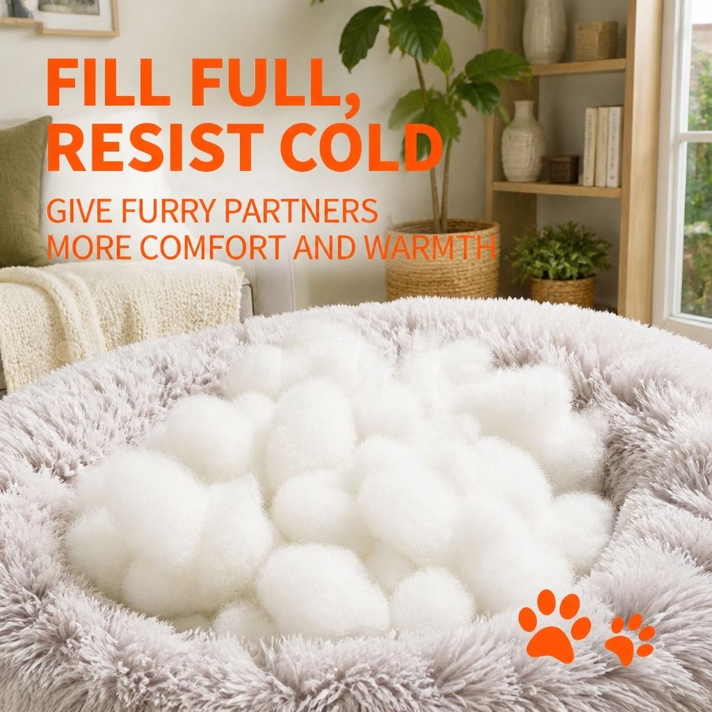 Pet Dog Bedding Warm Plush Round Comfortable Nest Comfy Sleep Kennel XXL