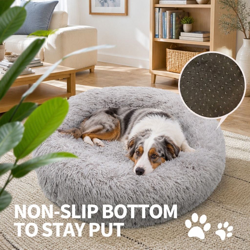Pet Dog Bedding Warm Plush Round Comfortable Nest Comfy Sleep Kennel XXL