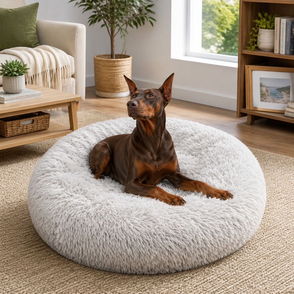 Pet Dog Bedding Warm Plush Round Comfortable Nest Comfy Sleep Kennel XXL