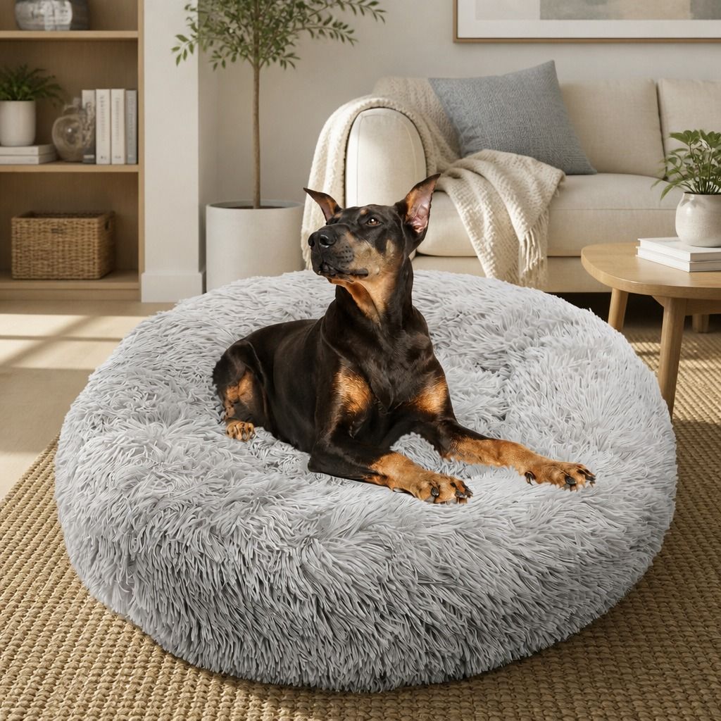 Pet Dog Bedding Warm Plush Round Comfortable Nest Comfy Sleep Kennel XXL