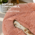 Pet Dog Bedding Warm Plush Round Comfortable Nest Comfy Sleeping kennel Pink Large 90cm