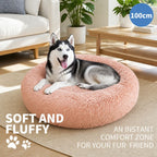 Pet Dog Bedding Warm Plush Round Comfortable Nest Comfy Sleep kennel Pink XL 100