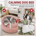 Pet Dog Bedding Warm Plush Round Comfortable Nest Comfy Sleep kennel Pink XL 100