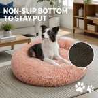 Pet Dog Bedding Warm Plush Round Comfortable Nest Comfy Sleep kennel Pink XL 100