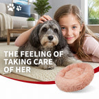 Pet Dog Bedding Warm Plush Round Comfortable Nest Comfy Sleep kennel Pink XL 100