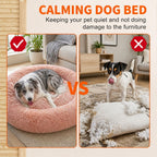 Pet Dog Bedding Warm Plush Round Comfortable Nest Comfy Sleep kennel Pink XXL