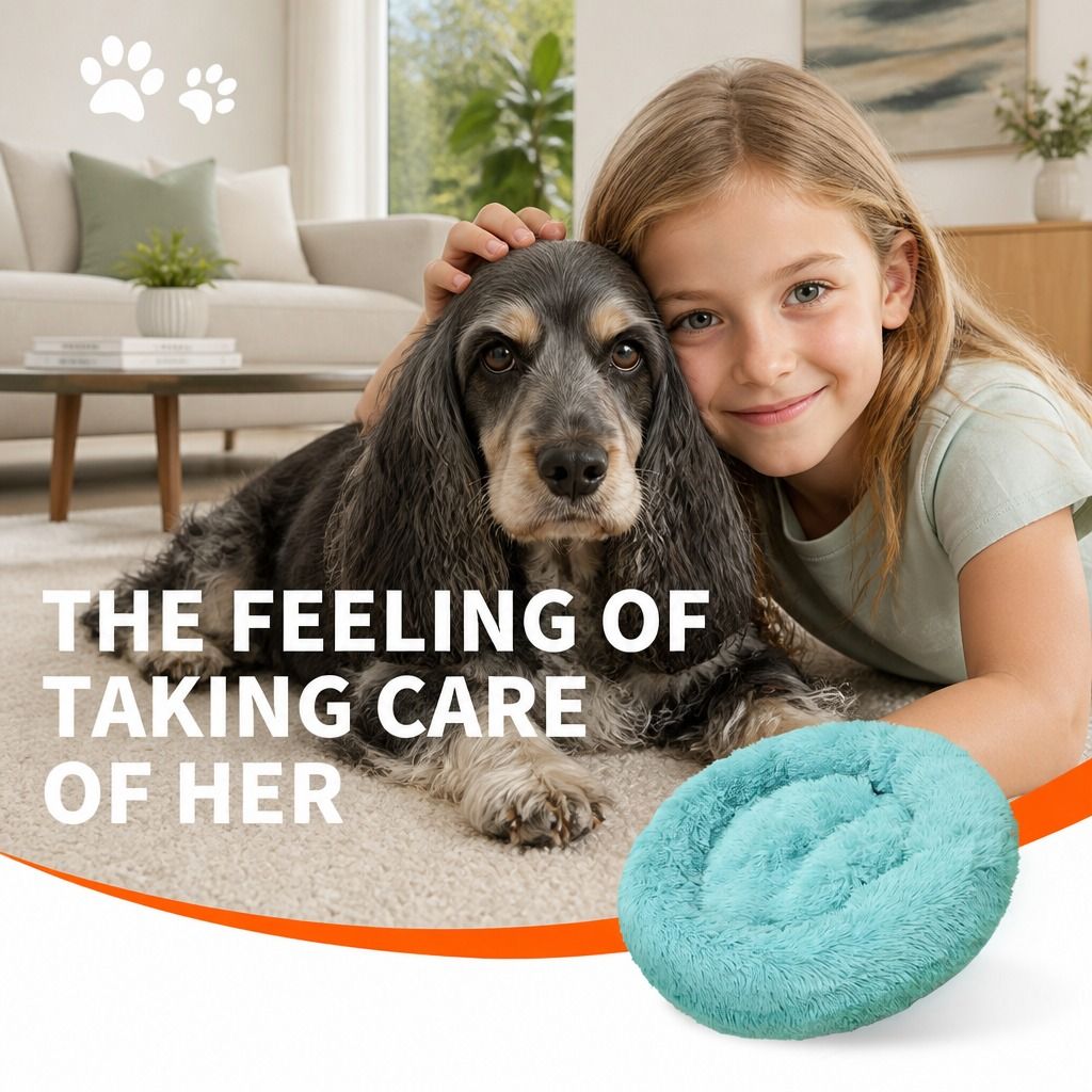Pet Dog Bedding Warm Plush Round Comfortable Nest Comfy Sleeping kennel Green Large 90cm