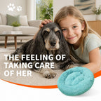 Pet Dog Bedding Warm Plush Round Comfortable Nest Comfy Sleeping kennel Green Large 90cm