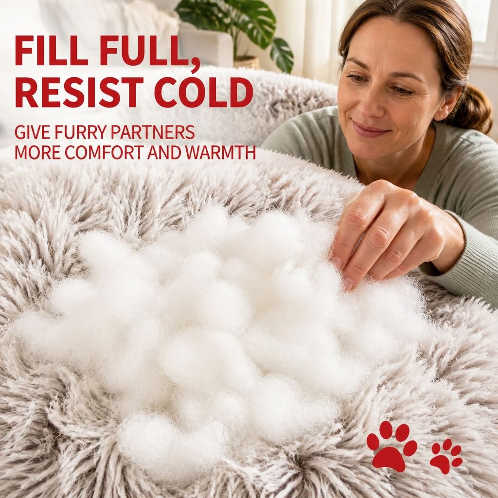 Pet Dog Bedding Warm Plush Round Comfortable Nest Comfy Sleep kennel Green 100cm