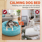 Pet Dog Bedding Warm Plush Round Comfortable Nest Comfy Sleep kennel Green 120cm