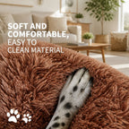 Dog Cat Pet Calming Bed Washable ZIPPER Cover Warm Soft Plush Round Sleeping 100