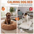 Dog Cat Pet Calming Bed Warm Soft Plush Round Nest Comfy Sleeping Kennel Cave 70