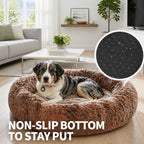 Dog Cat Pet Calming Bed Warm Soft Plush Round Nest Comfy Sleeping Kennel Cave 70