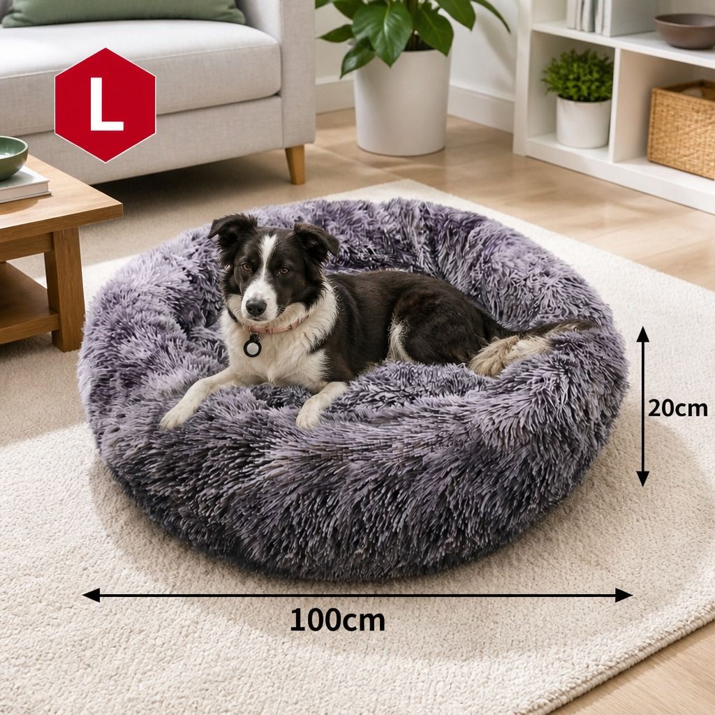 Pet Bed Dog Cat Calming Bed Sleeping Comfy Cave Washable Mat Extra Large 100cm