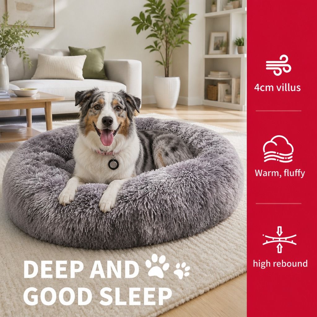 Pet Bed Dog Cat Calming Bed Sleeping Comfy Cave Washable Mat Extra Large 100cm