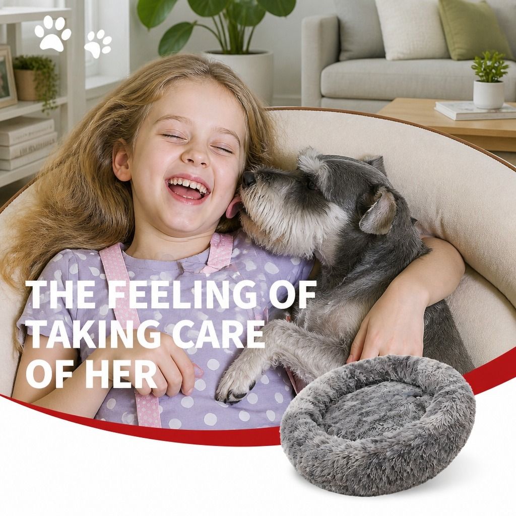 Pet Bed Dog Cat Calming Bed Sleeping Comfy Cave Washable Mat Extra Large 100cm