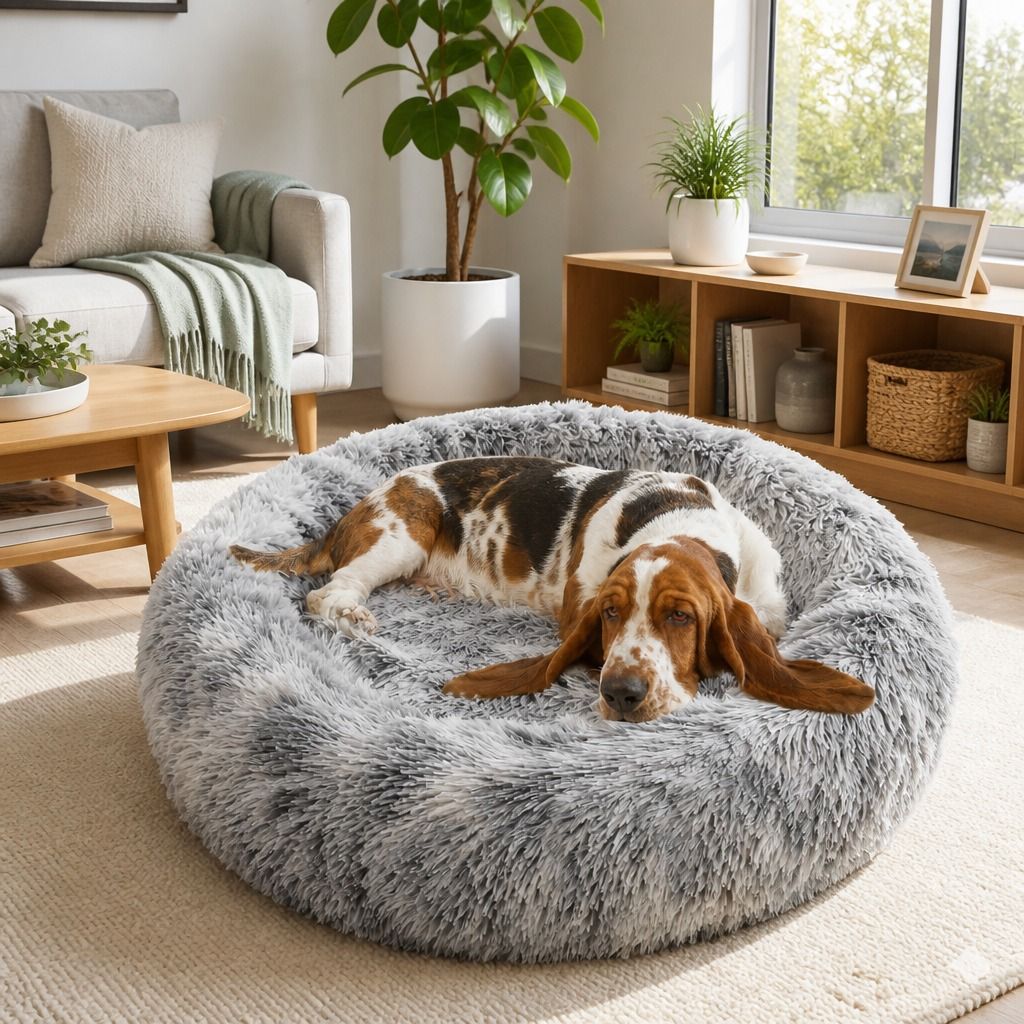 Pet Bed Dog Cat Calming Bed Sleeping Comfy Cave Washable Mat Extra Large 100cm