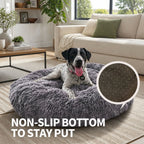Dog Cat Pet Calming Bed Washable ZIPPER Cover Warm Soft Plush Round Sleeping 70