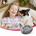 Dog Cat Pet Calming Bed Washable ZIPPER Cover Warm Soft Plush Round Sleeping 70