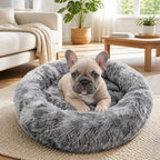 Dog Cat Pet Calming Bed Washable ZIPPER Cover Warm Soft Plush Round Sleeping 70