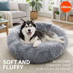 Pet Dog Cat Calming Bed Warm Soft Plush Sleeping Kennel Removable Washable 120cm