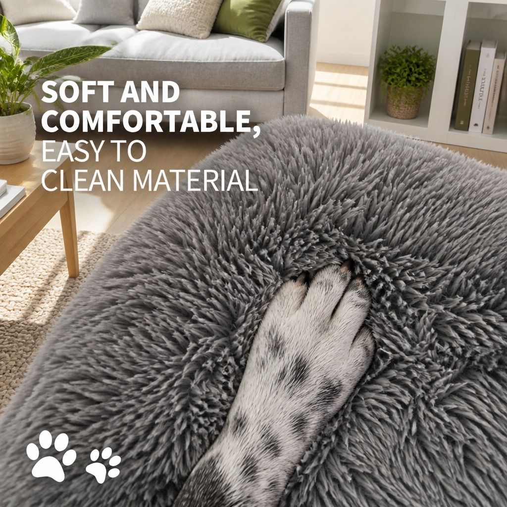 Pet Dog Cat Calming Bed Warm Soft Plush Sleeping Kennel Removable Washable 120cm