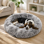 Pet Dog Cat Calming Bed Warm Soft Plush Sleeping Kennel Removable Washable 120cm