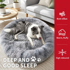 Dog Cat Pet Calming Bed Washable ZIPPER Cover Warm Soft Plush Round Sleeping 100