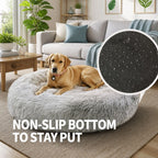 Dog Cat Pet Calming Bed Washable ZIPPER Cover Warm Soft Plush Round Sleeping 100