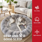 Pet Bed Dog Cat Large Beds Calming Warm Soft Cushion Mattress Plush Comfy 90cm