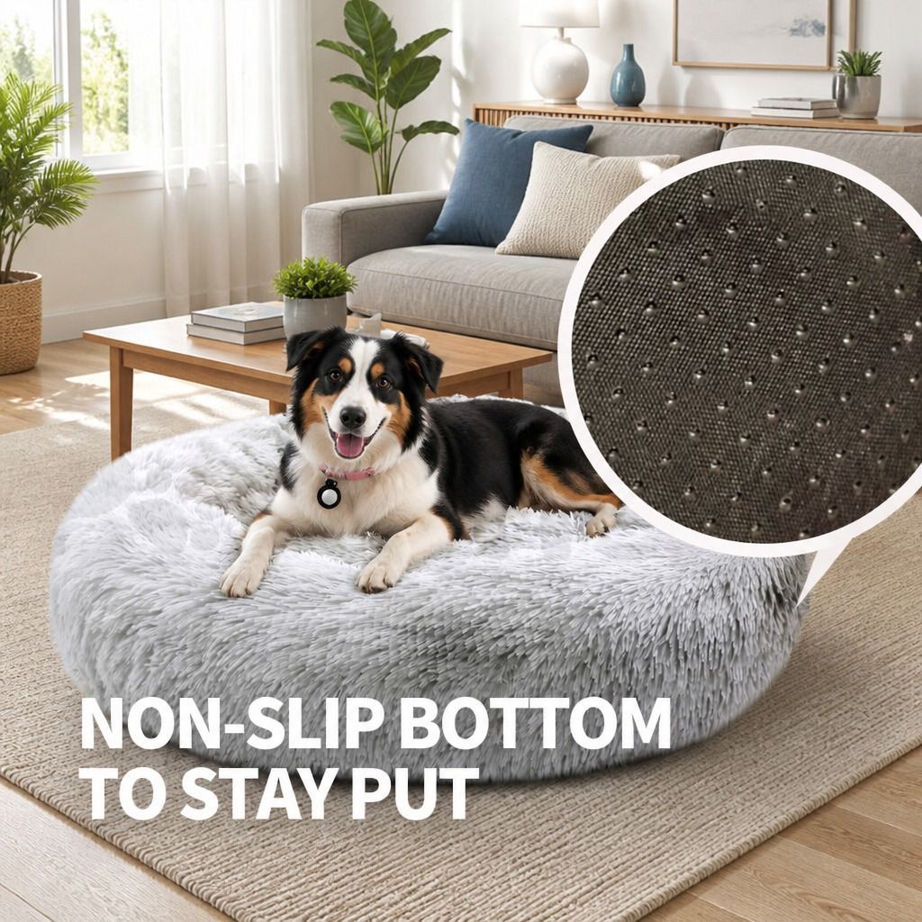 Pet Bed Dog Cat Large Beds Calming Warm Soft Cushion Mattress Plush Comfy 90cm