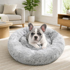 Dog Cat Pet Calming Bed Warm Soft Plush Round Nest Comfy Sleeping Washable Zip