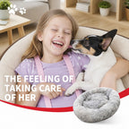 Dog Cat Pet Calming Bed Washable ZIPPER Cover Warm Soft Plush Round Sleeping 120cm