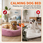 Cat Dog Pet Calming Bed Warm Soft Plush Round Nest Comfy Sleeping Kennel Cave AU