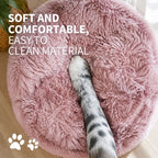 Cat Dog Pet Calming Bed Warm Soft Plush Round Nest Comfy Sleeping Kennel Cave AU