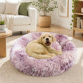 Dog Cat Pet Calming Bed Warm Soft Plush Round Nest Comfy Sleeping Kennel Cave 90