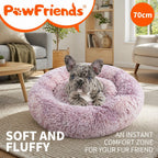 Dog Pet Cat Calming Bed Beds Large Mat Comfy Puppy Fluffy Donut Cushion Plush 70