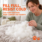 Dog Cat Pet Calming Bed Warm Soft Plush Round Nest Comfy Sleeping Cave MEL 120cm