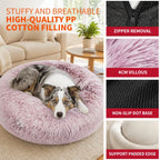 Dog Cat Pet Calming Bed Warm Soft Plush Round Nest Comfy Sleeping Cave MEL 120cm