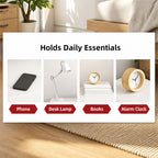 HYGGO Bedside Table Drawer Nightstand Warm White Double Drawer Finger Pull Modern