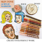 12 Colours Acrylic Paint Pens Markers Skin Tone