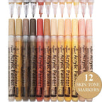 12 Colours Acrylic Paint Pens Markers Skin Tone