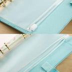 12X A5/A6/A7 Binder Pocket Zipper 6 Holes Pvc Document Filling Bags Clear Kit - A7(13*9CM)
