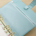 12X A5/A6/A7 Binder Pocket Zipper 6 Holes Pvc Document Filling Bags Clear Kit - A7(13*9CM)
