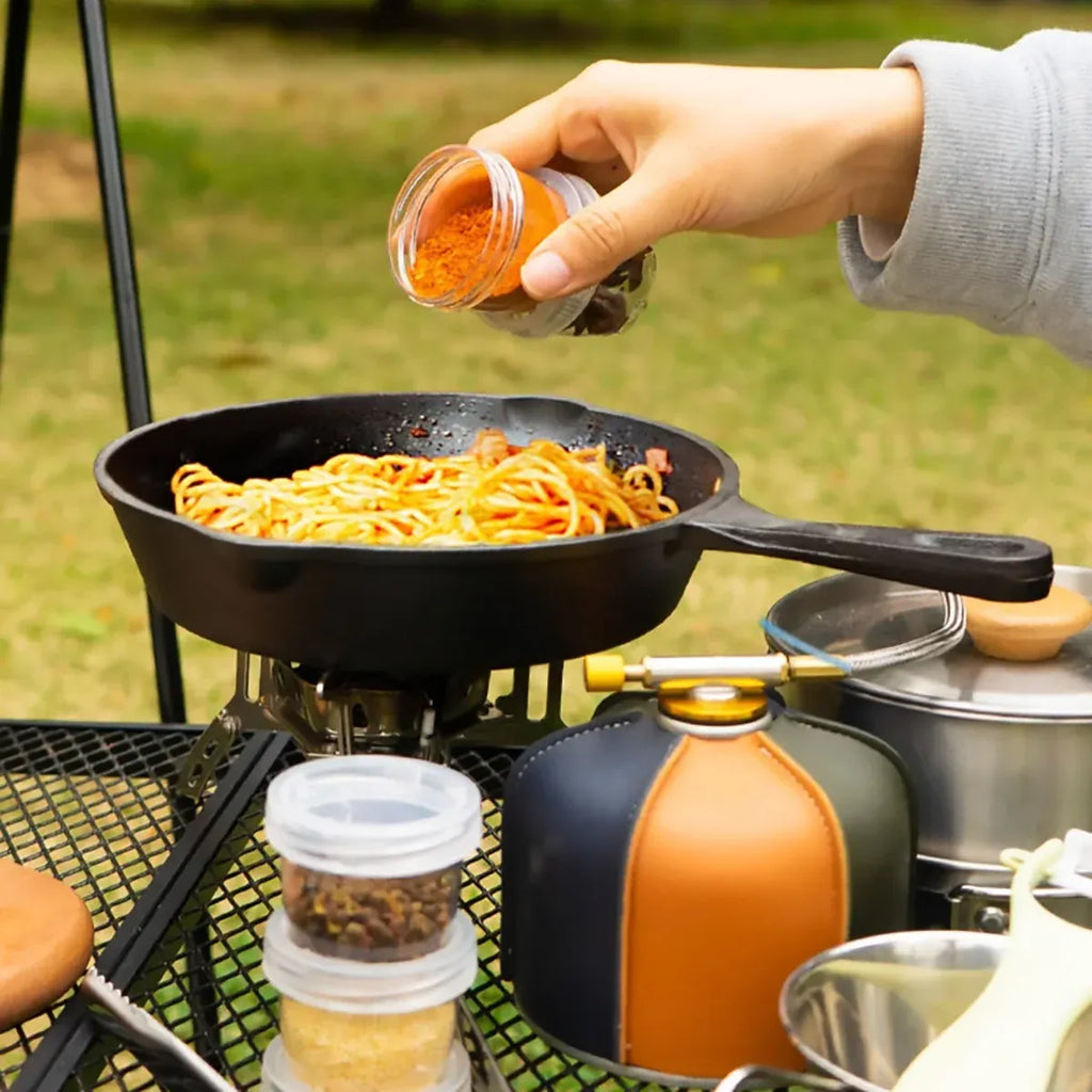 5PCS Outdoor Camping Spice Container Set Travel BBQ Seasoning Storage Box Use - Black