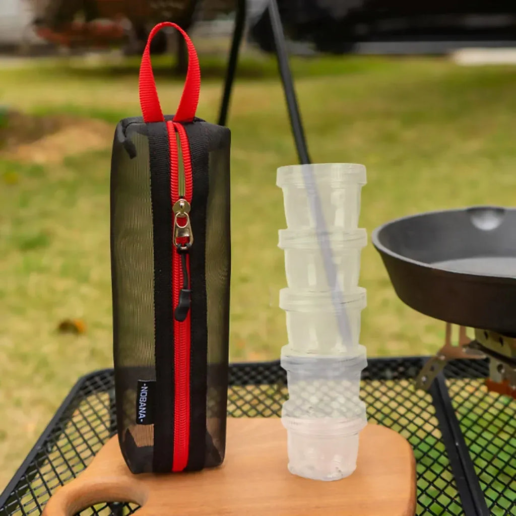 5PCS Outdoor Camping Spice Container Set Travel BBQ Seasoning Storage Box Use - Black